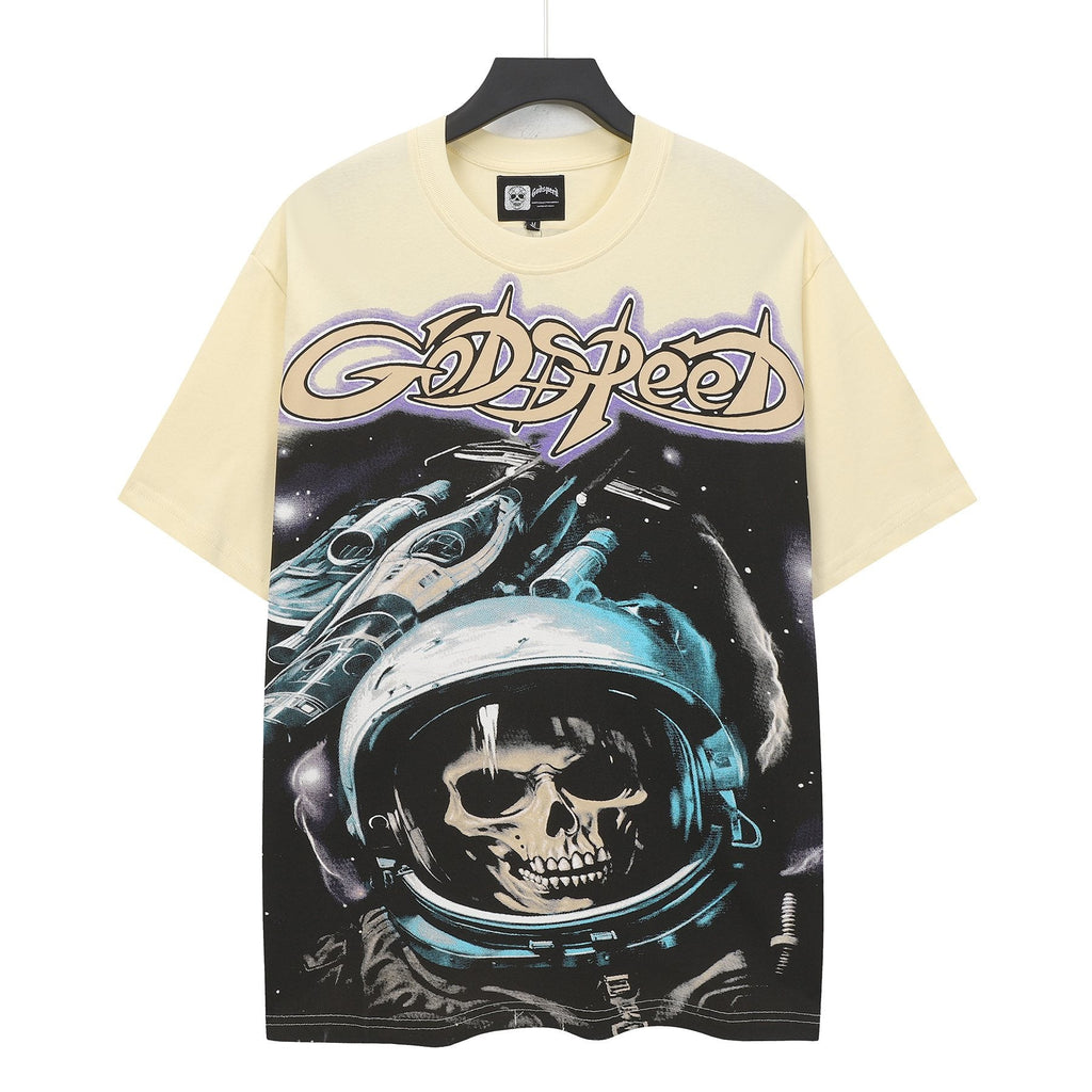 Godspeed Out of Many One Astronaut Skull Graphic T-Shirt — hero