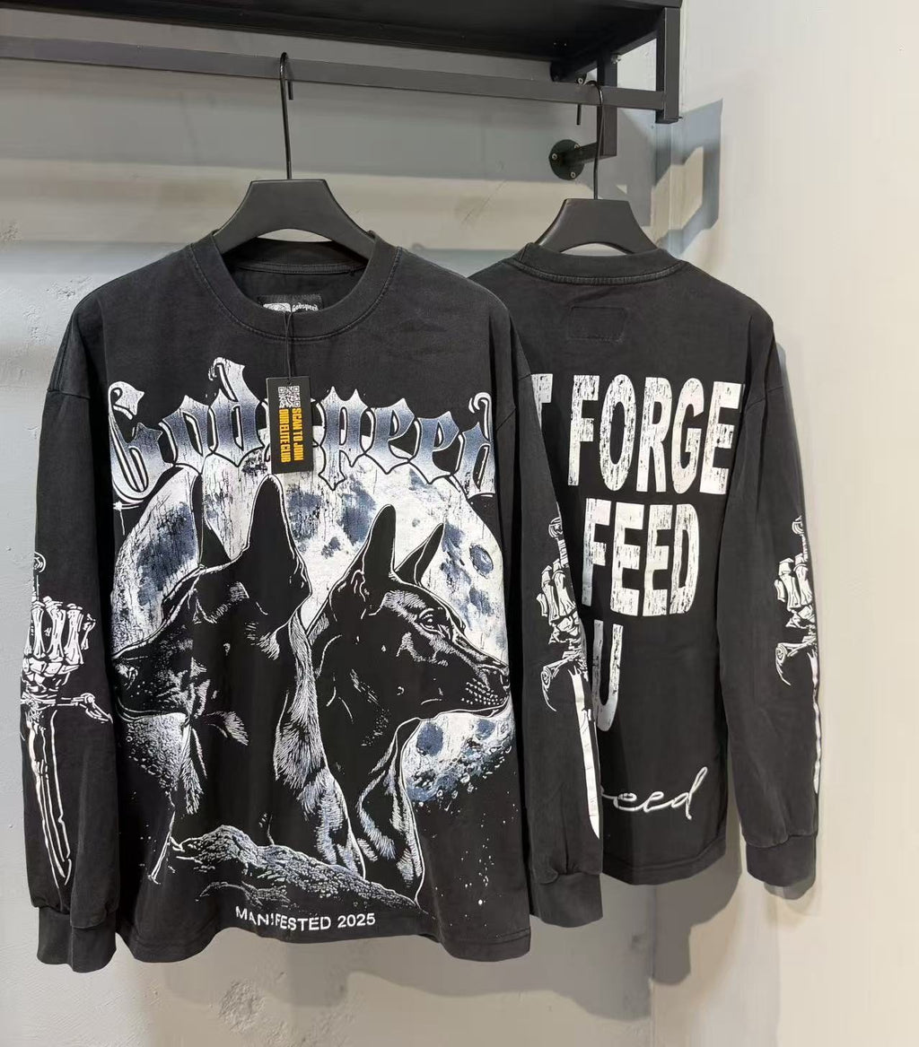 Godspeed Dog Moon Graphic Long-Sleeve T-Shirt — context