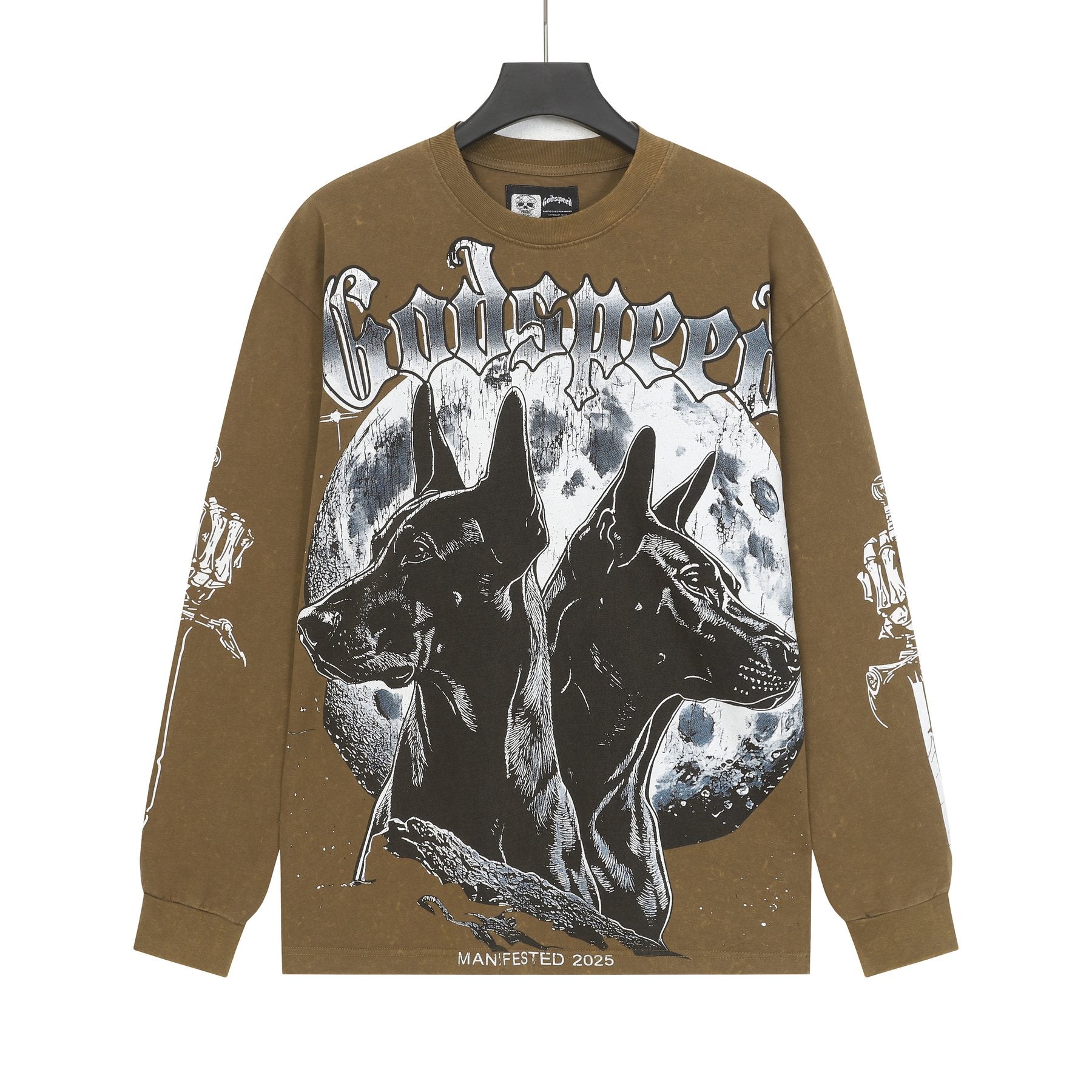 Godspeed Dog Moon Graphic Long-Sleeve T-Shirt — front