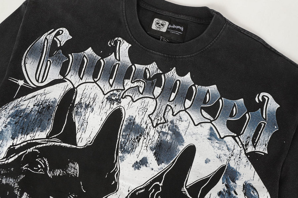 Godspeed Dog Moon Graphic Long-Sleeve T-Shirt — detail