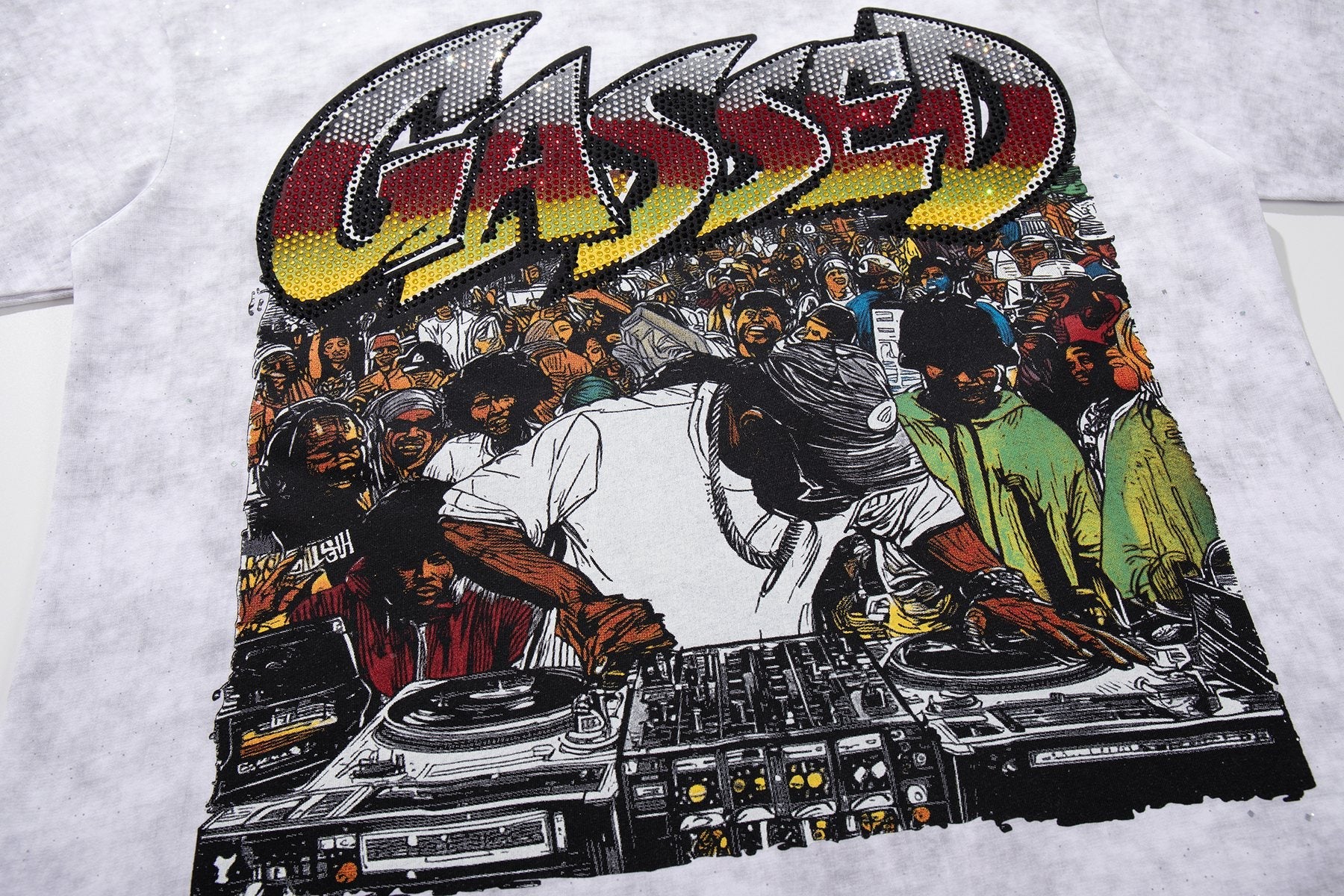 BKYS Revival Gassed Rhinestone Graphic T-Shirt — detail