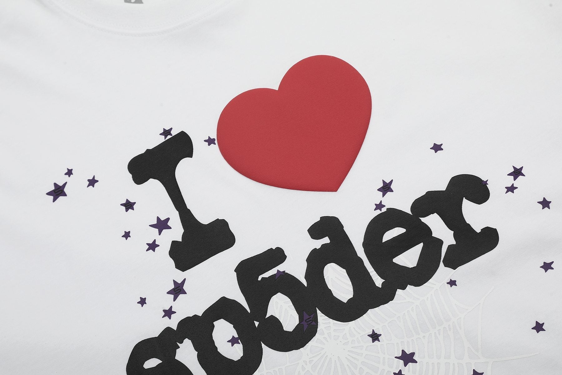 Sp5der I Love Heart Web Graphic T-Shirt — detail