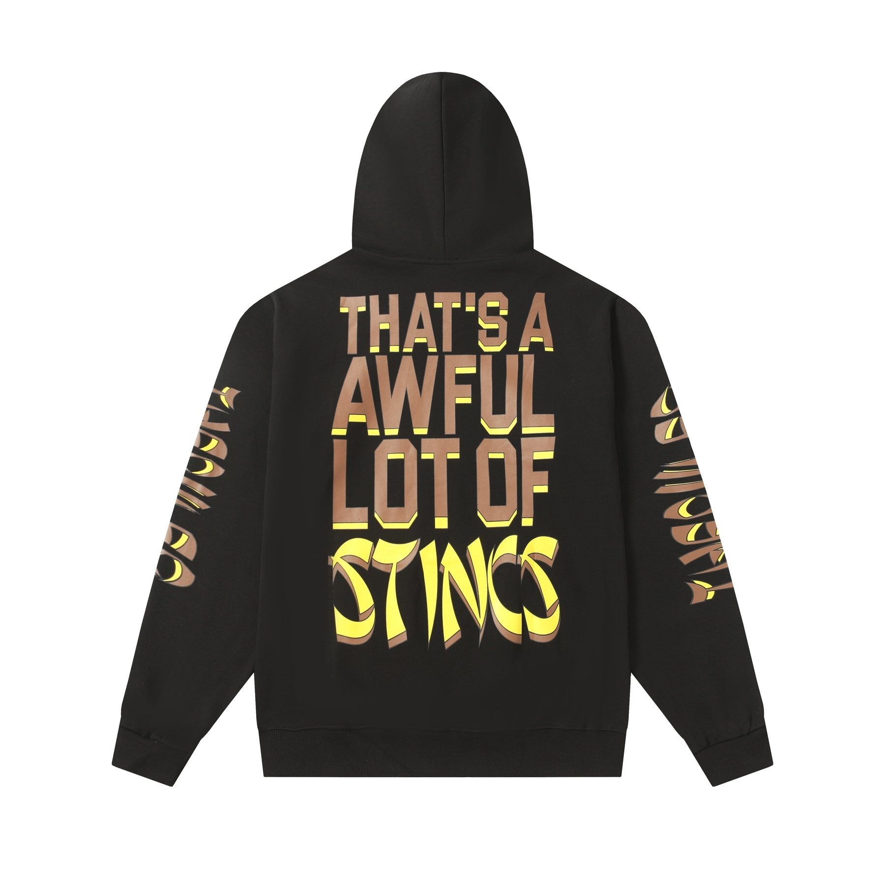 THAT'S A AWFUL LOT OF COUGH SYRUP Stings Character Graphic Hoodie — back