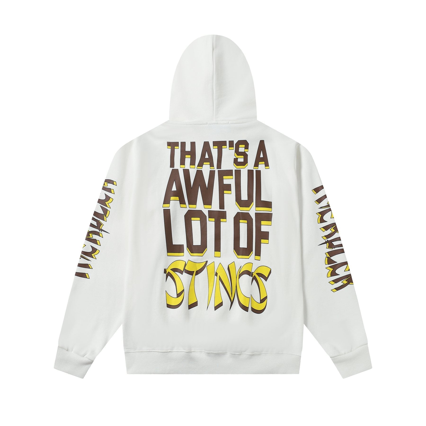THAT'S A AWFUL LOT OF COUGH SYRUP Stings Character Graphic Hoodie — back