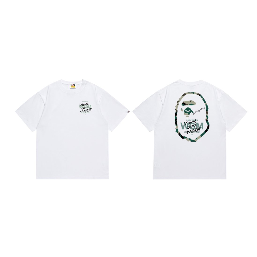 BAPE World Gone Mad Ape-Head Graphic T-Shirt — front
