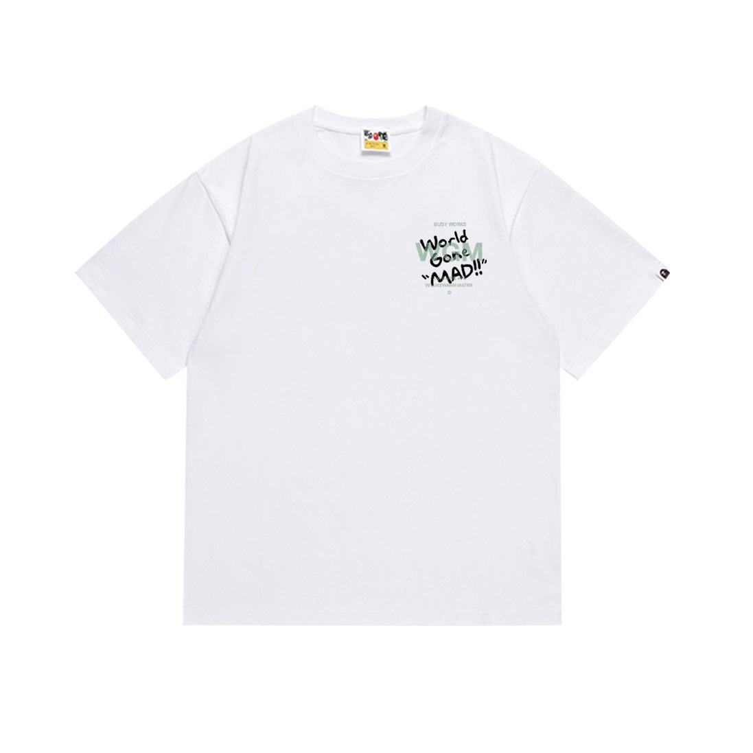 BAPE World Gone Mad Ape-Head Graphic T-Shirt — front