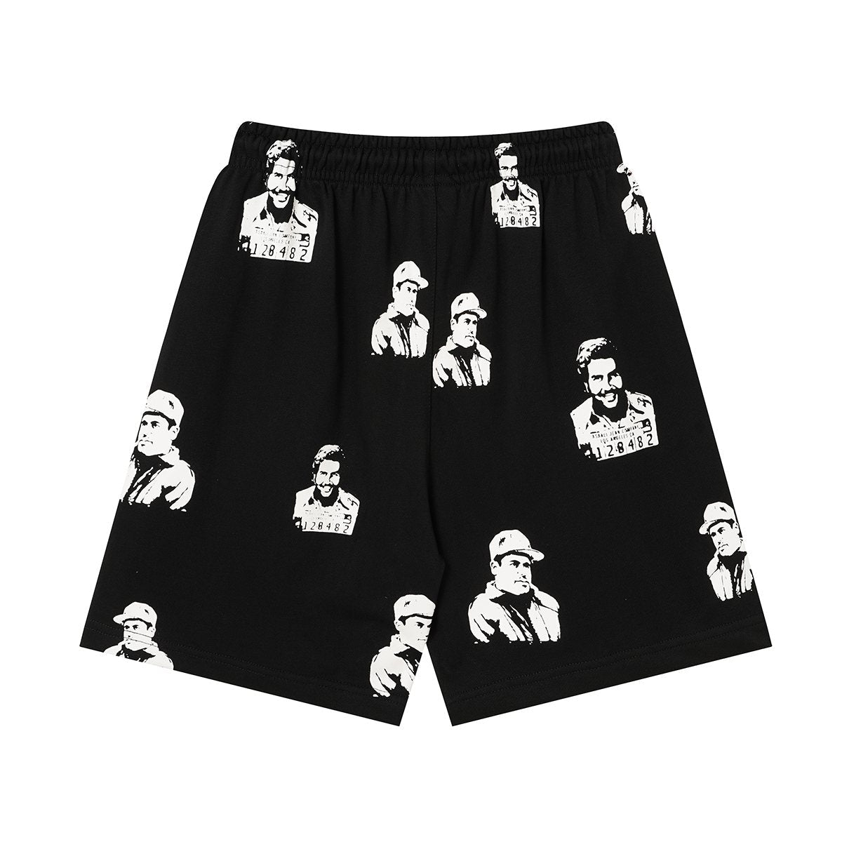 ASAALL All-Over Portrait Graphic Drawstring Shorts — front