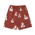 ASAALL All-Over Portrait Graphic Drawstring Shorts — front
