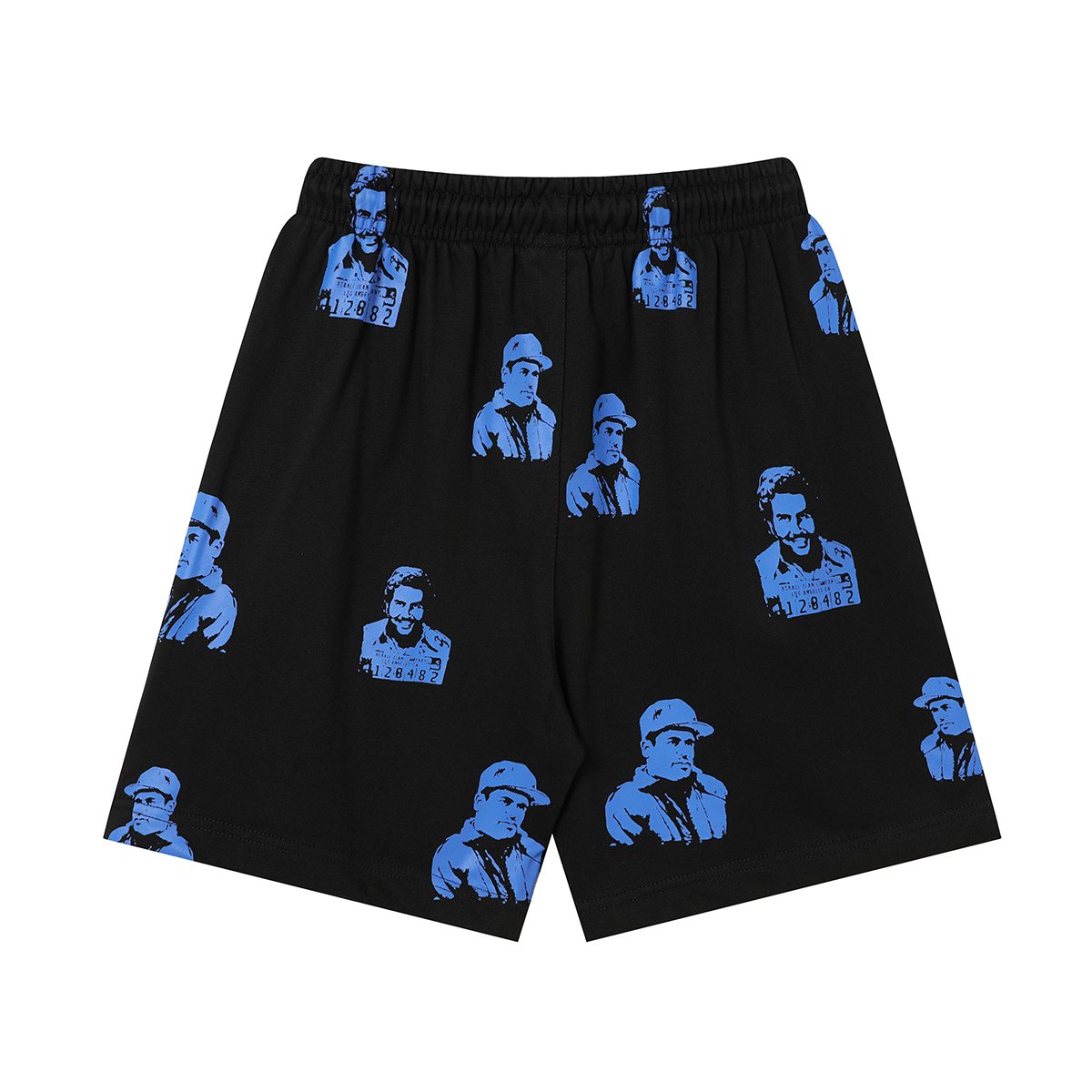 ASAALL All-Over Portrait Graphic Drawstring Shorts — front