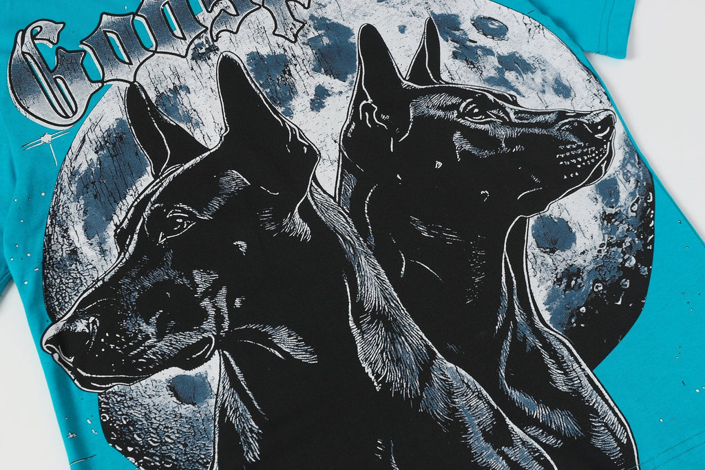 Godspeed Doberman Moon Graphic T-Shirt — detail