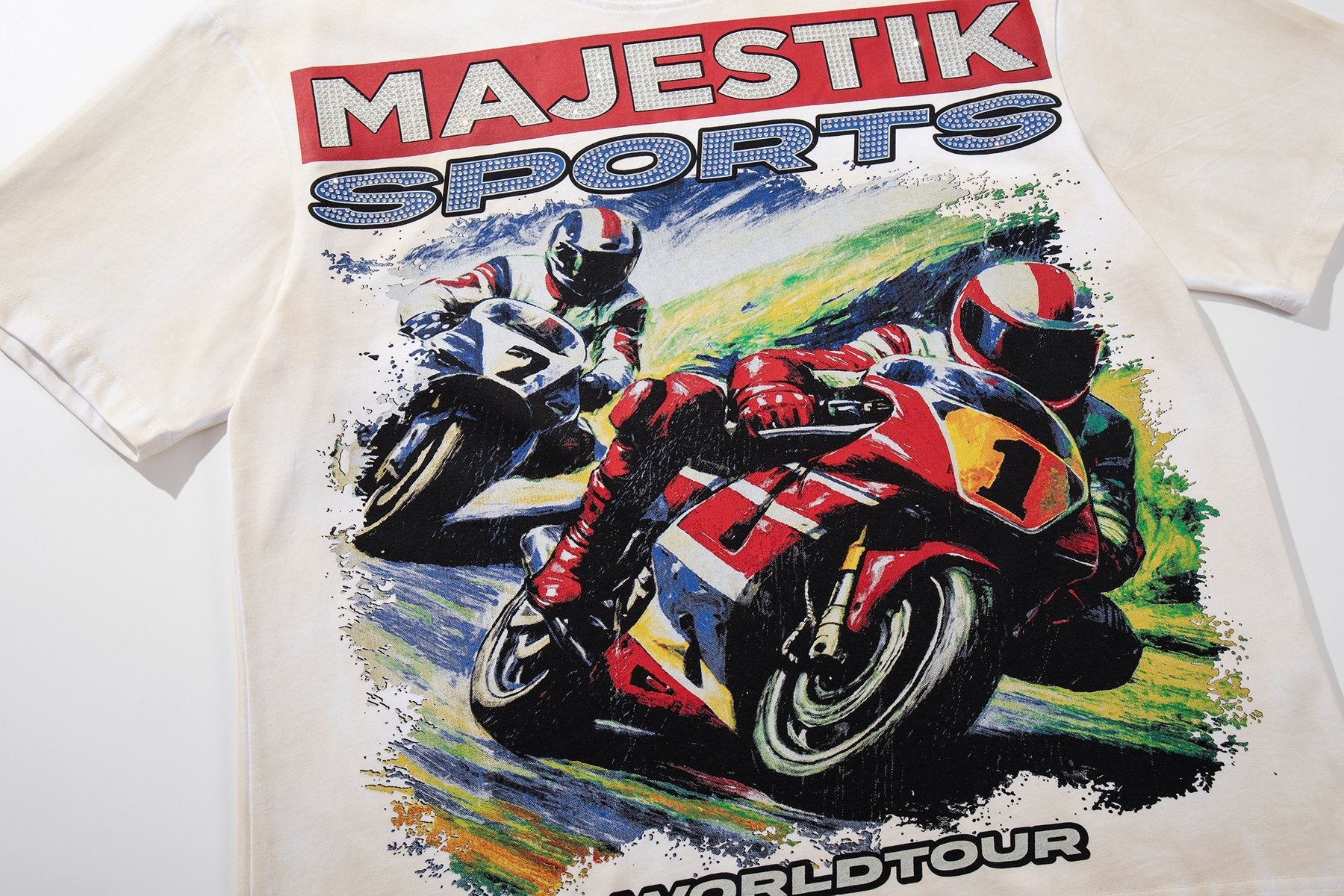MAJESTIK Motorcycle World Tour Graphic T-Shirt — detail