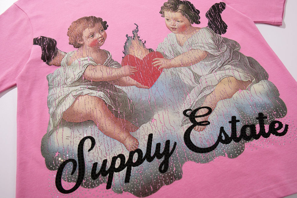 SUPPLY TEE Cherub Flame Graphic T-Shirt — detail