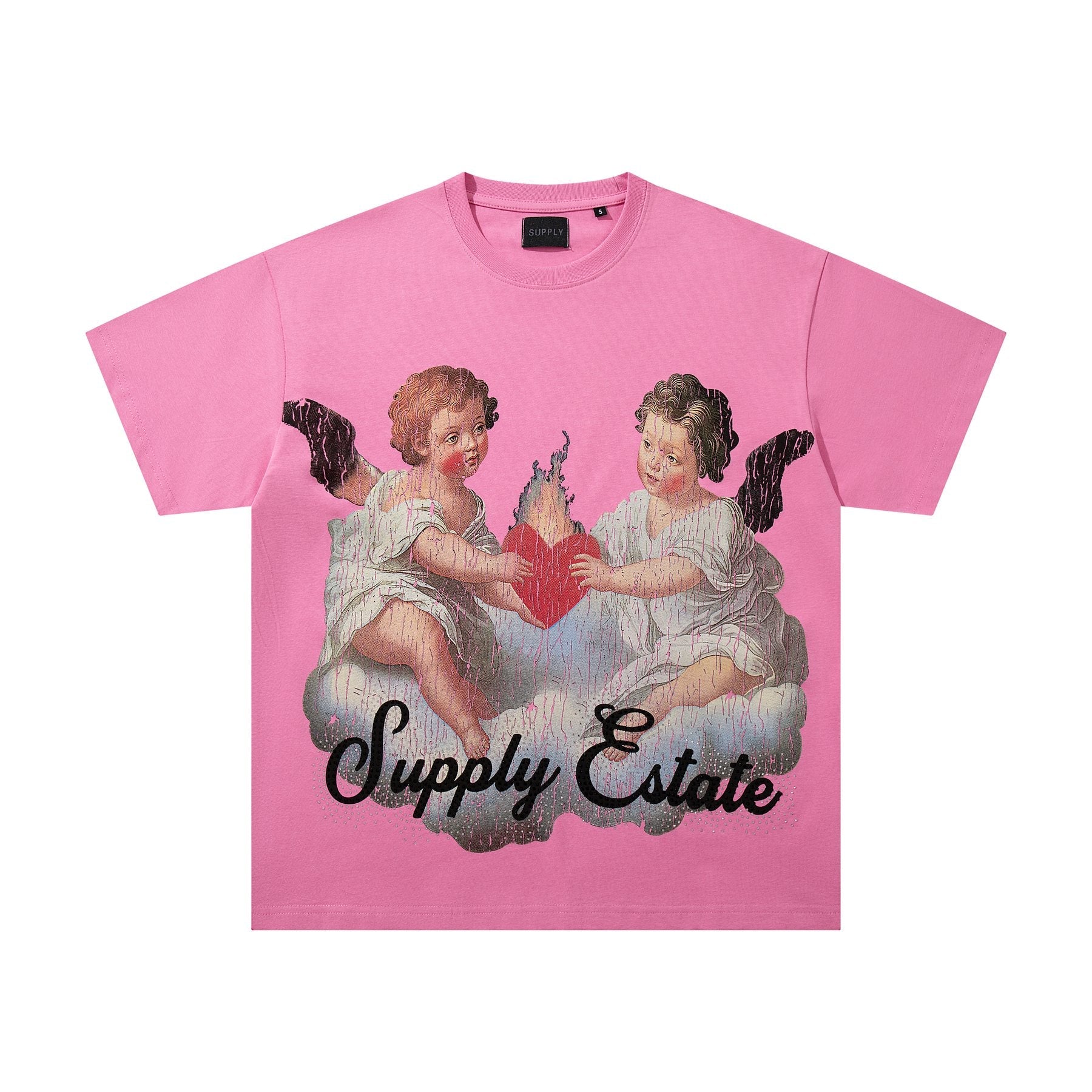 SUPPLY TEE Cherub Flame Graphic T-Shirt — front