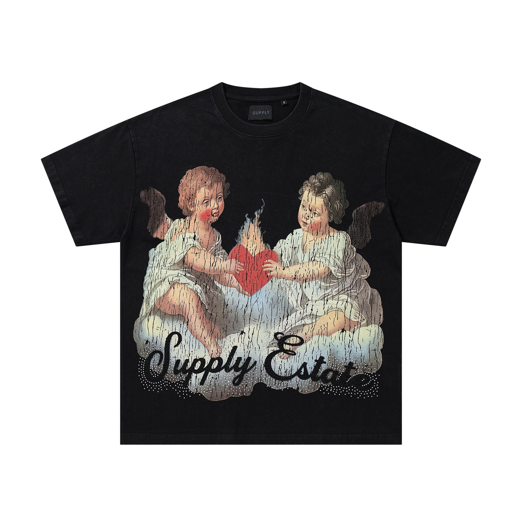 SUPPLY TEE Cherub Flame Graphic T-Shirt — front