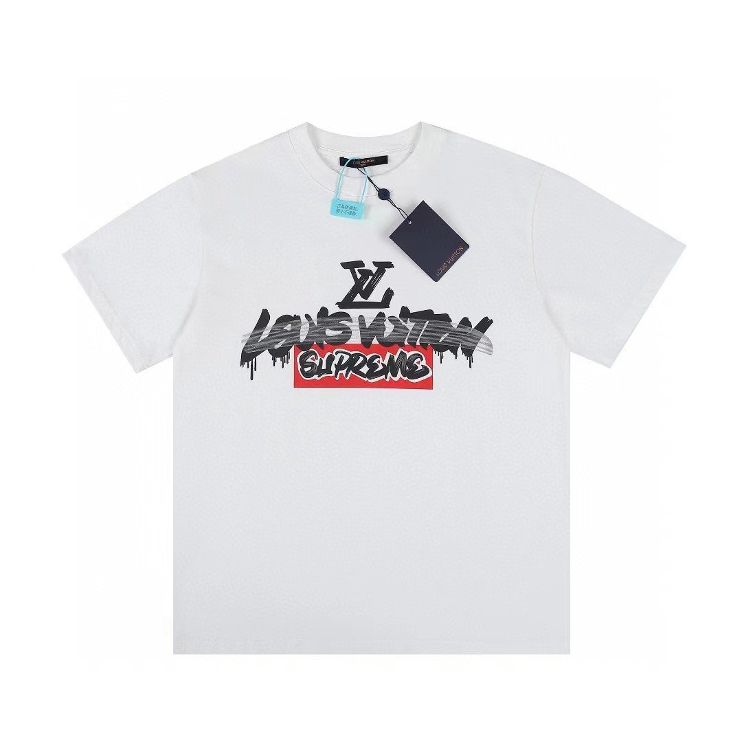Supreme LV-Style Graffiti Graphic T-Shirt — hero