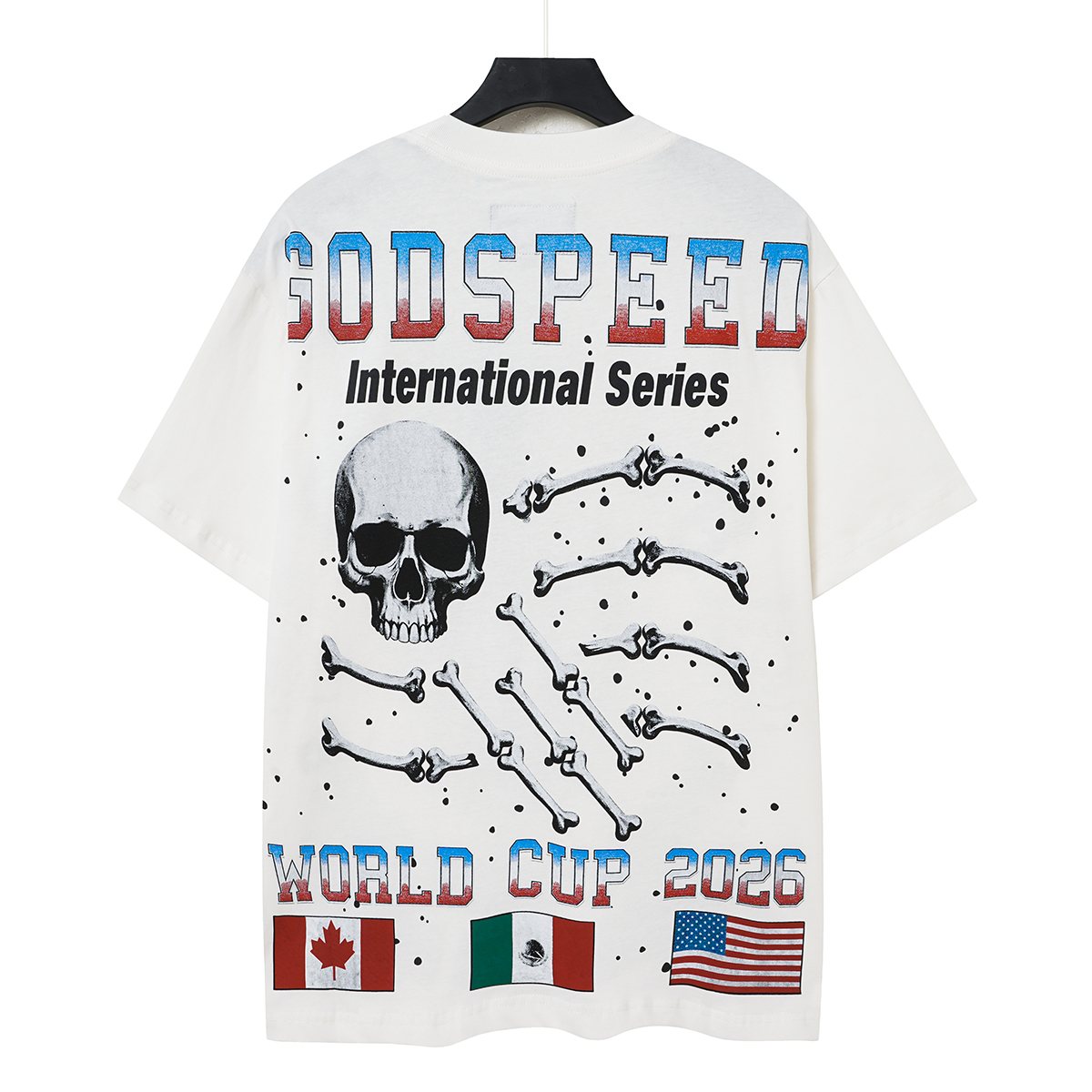 Godspeed World Cup 2026 Skull Globe T-Shirt — back