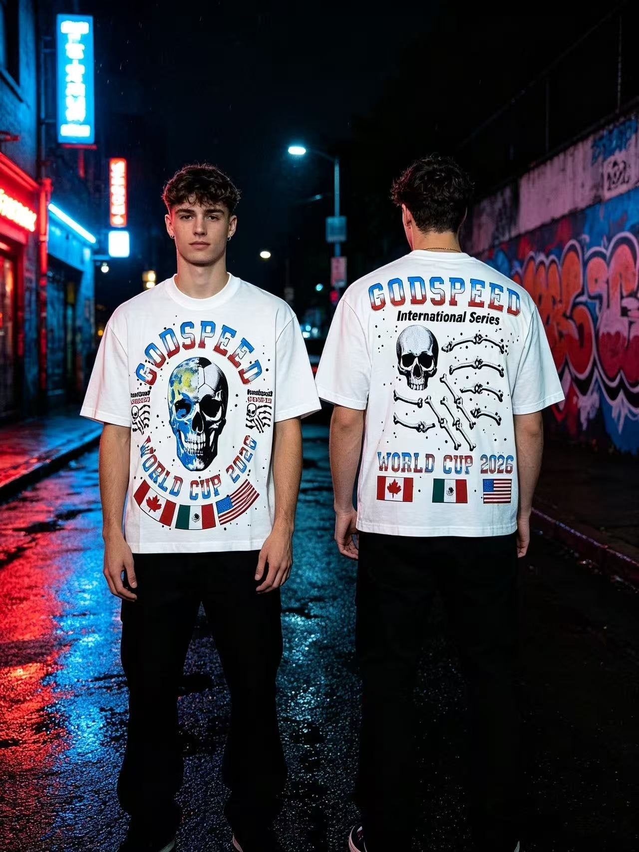 Godspeed World Cup 2026 Skull Globe T-Shirt — context