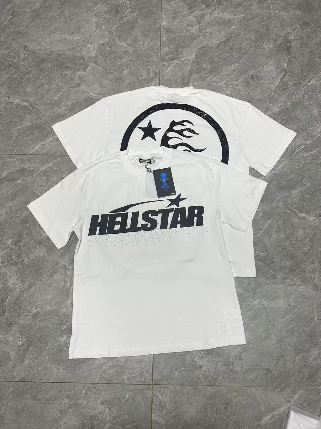 Hellstar Star Flame Rhinestone-Style Graphic T-Shirt — context