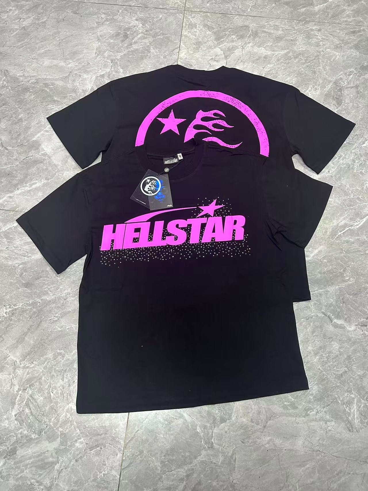 Hellstar Star Flame Rhinestone-Style Graphic T-Shirt — context