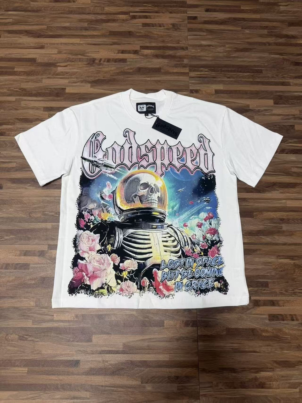 Godspeed Astronaut Floral Graphic T-Shirt — context