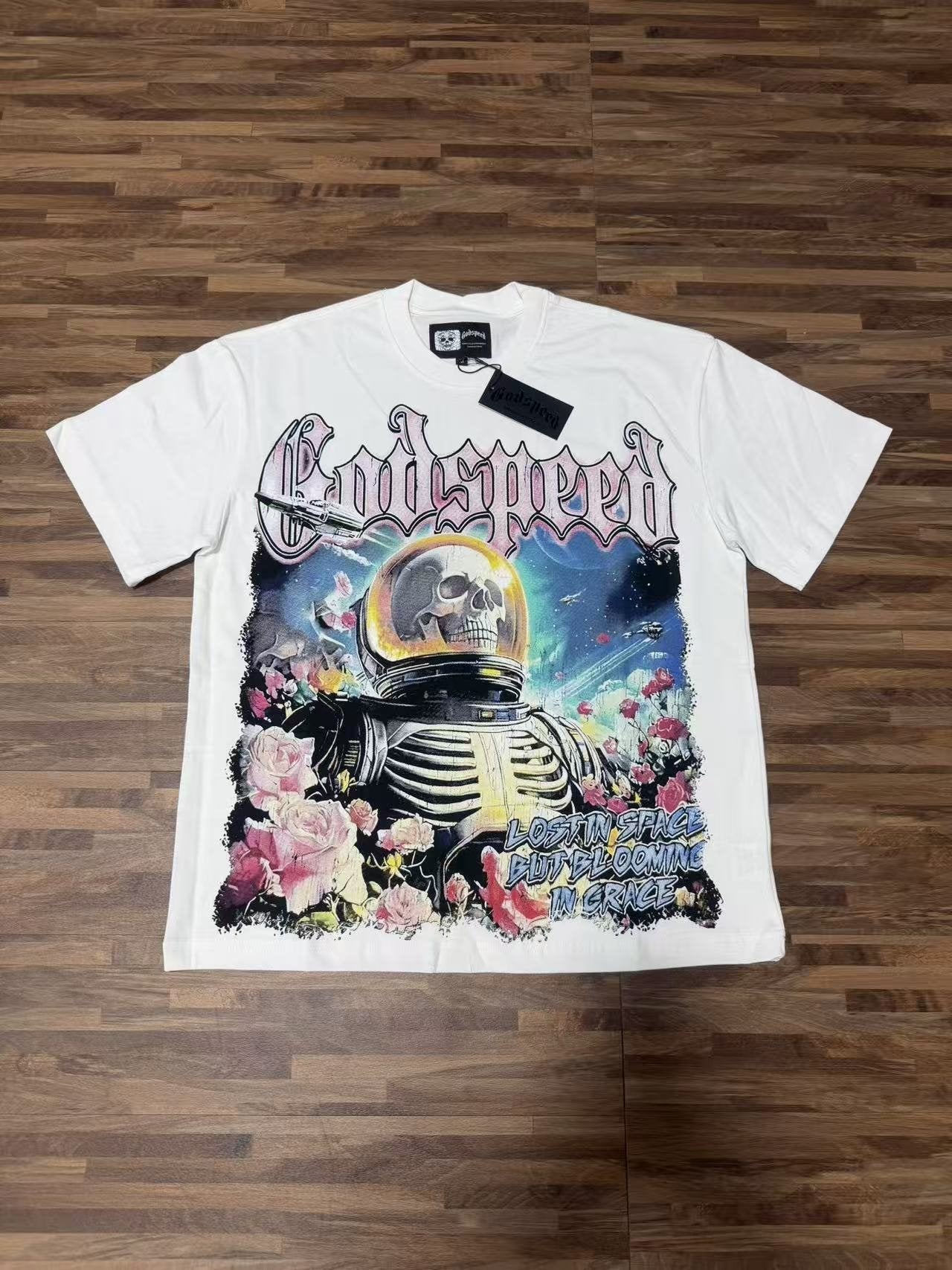 Godspeed Astronaut Floral Graphic T-Shirt — context