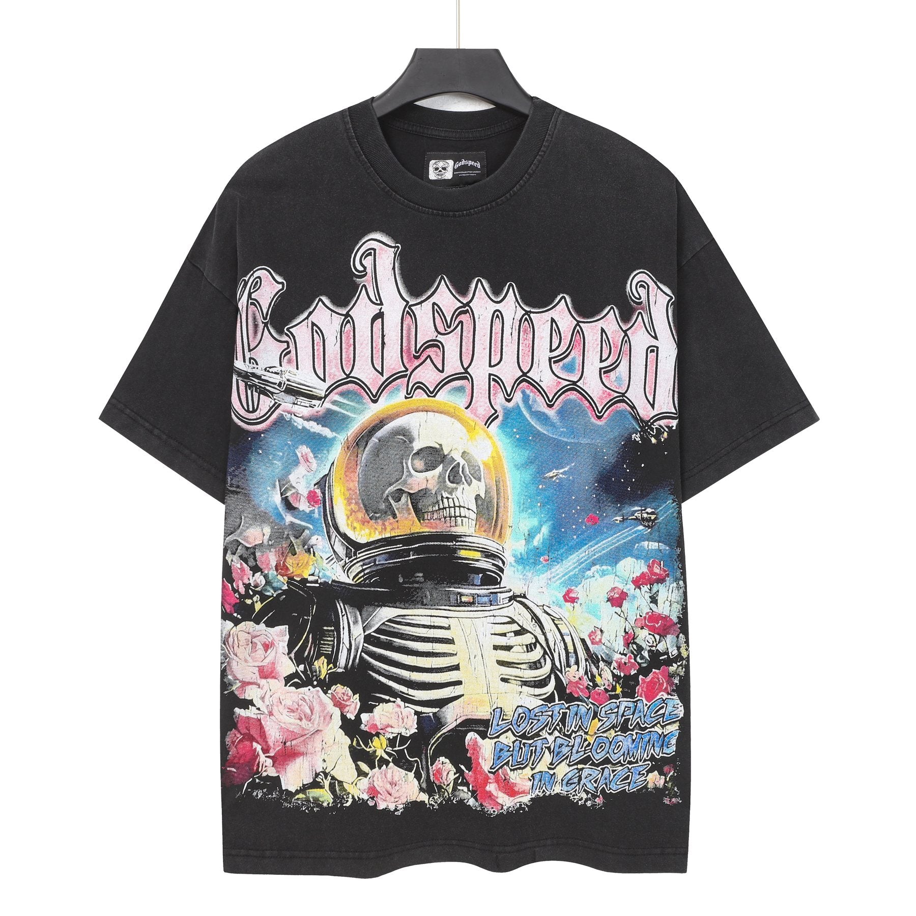 Godspeed Astronaut Floral Graphic T-Shirt — hero