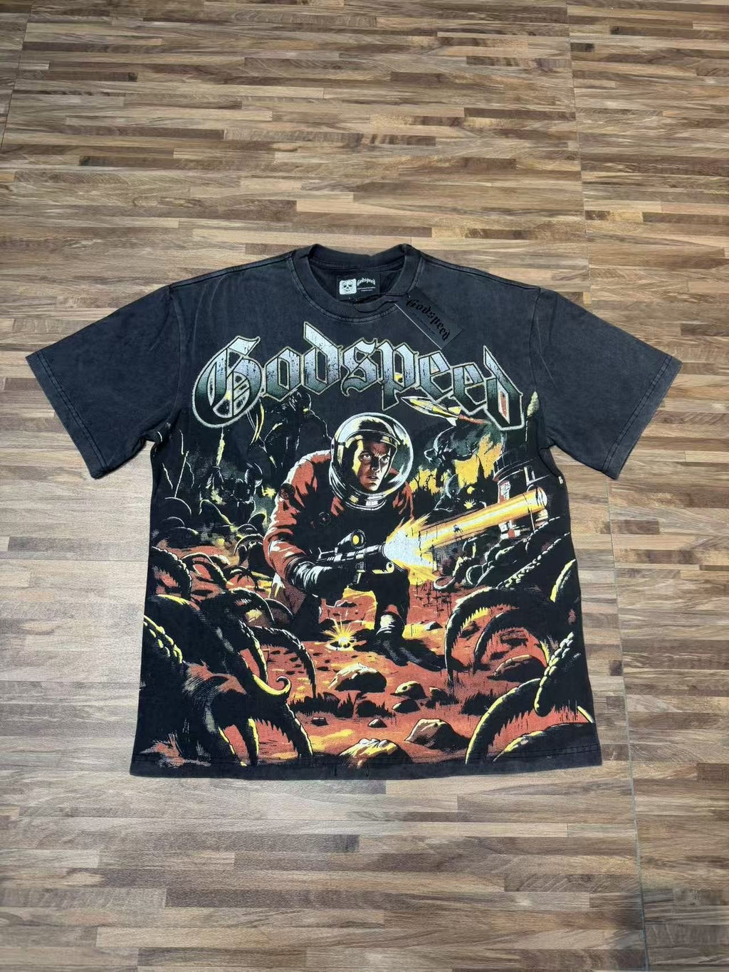 Godspeed Astronaut Sun-Eye Graphic T-Shirt — front