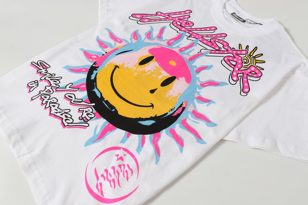 Hellstar Smiley Sun Spiral Graphic T-Shirt — front