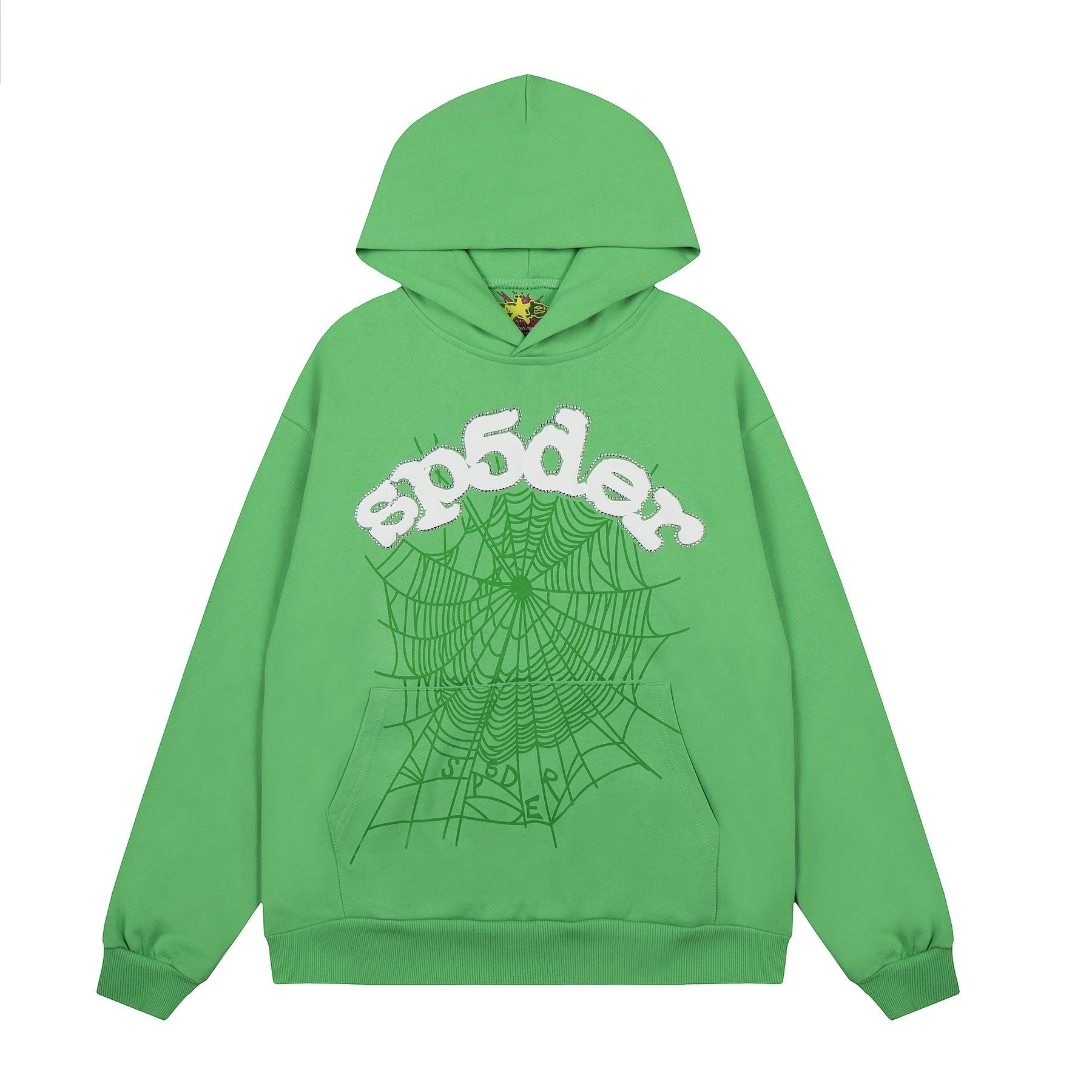 Sp5der Spiderweb Graphic Pullover Hoodie — front