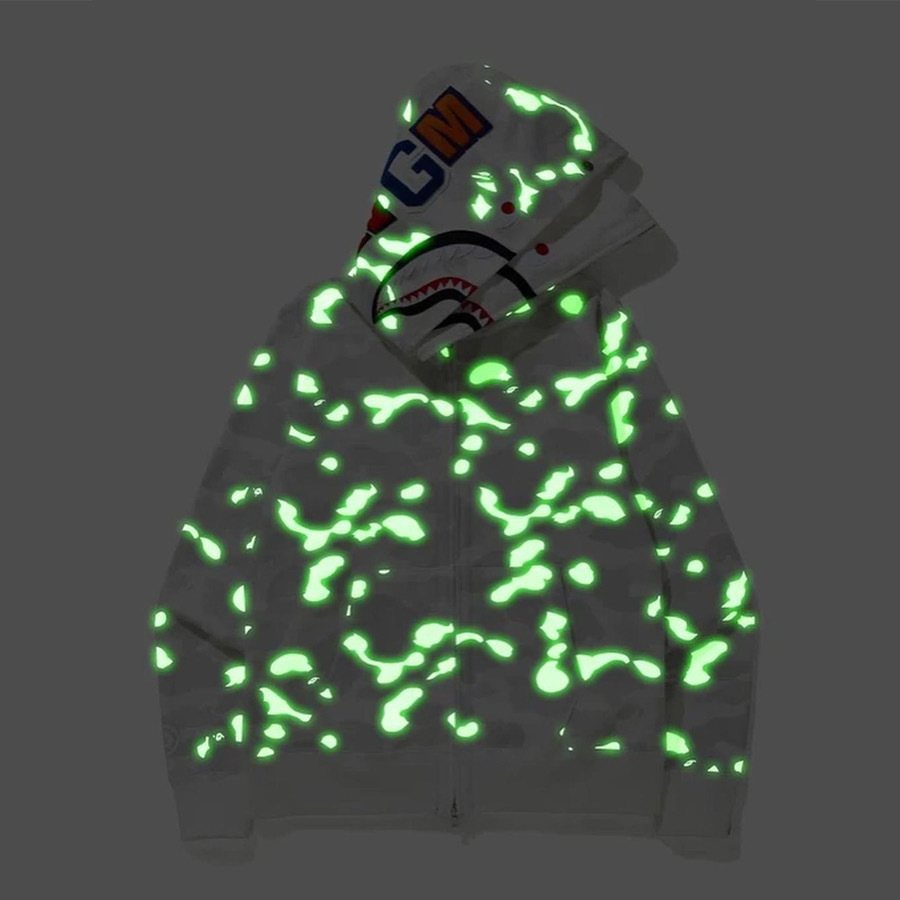 BAPE Shark Camo Full-Zip Hoodie — detail
