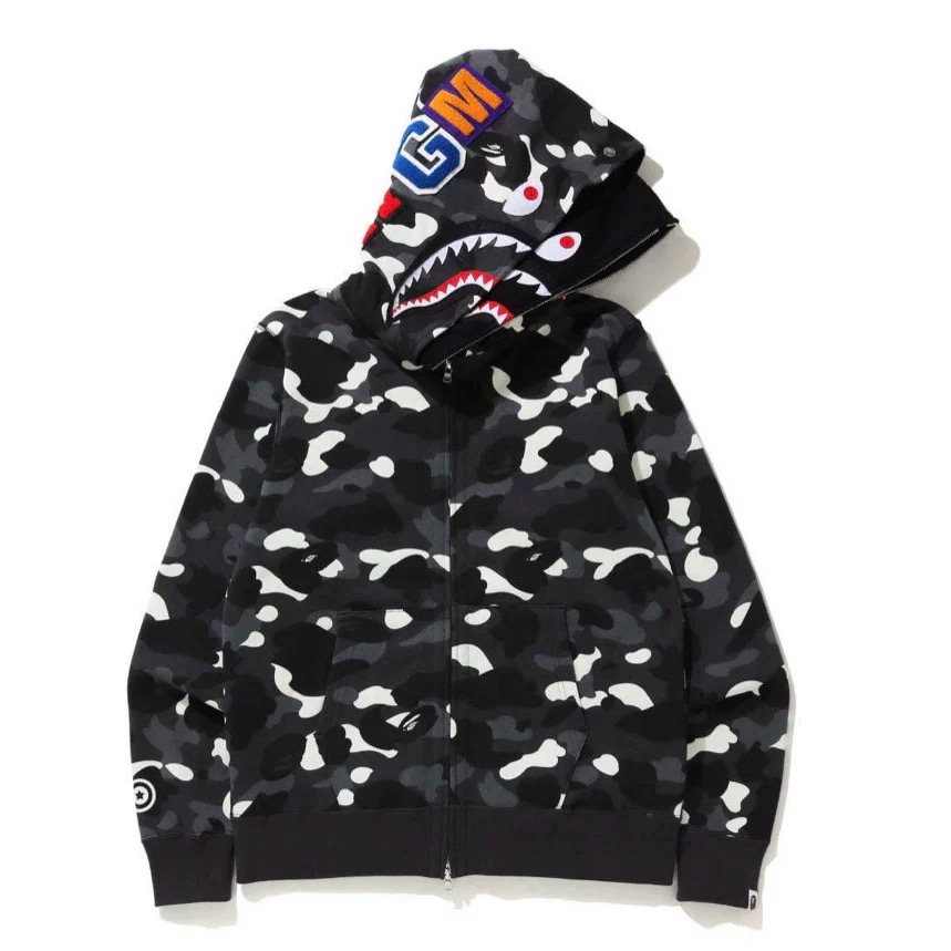 BAPE Shark Camo Full-Zip Hoodie — hero