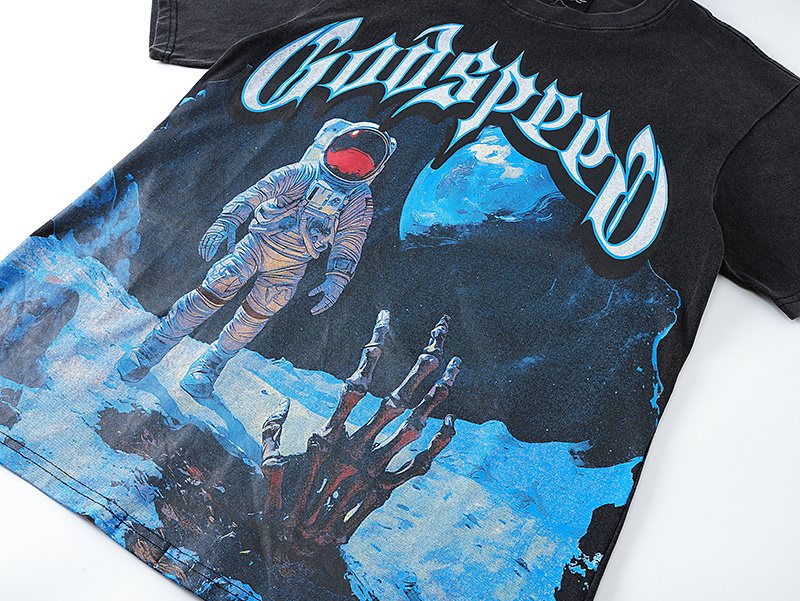 Godspeed Astronaut Moon Graphic T-Shirt — detail