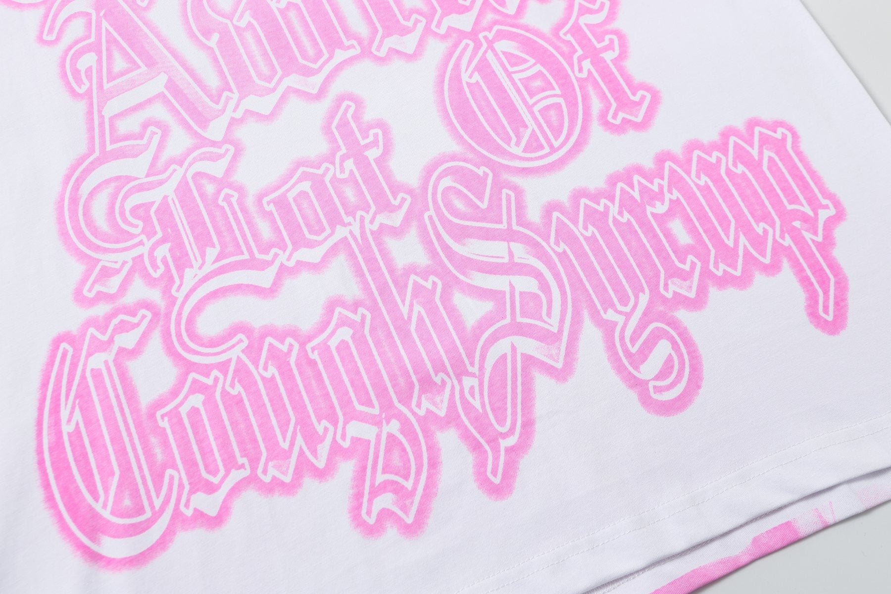 THAT'S A AWFUL LOT OF COUGH SYRUP Angel Gothic Text Graphic T-Shirt — detail