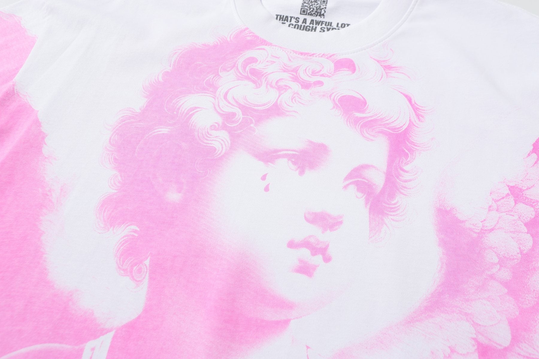 THAT'S A AWFUL LOT OF COUGH SYRUP Angel Gothic Text Graphic T-Shirt — detail