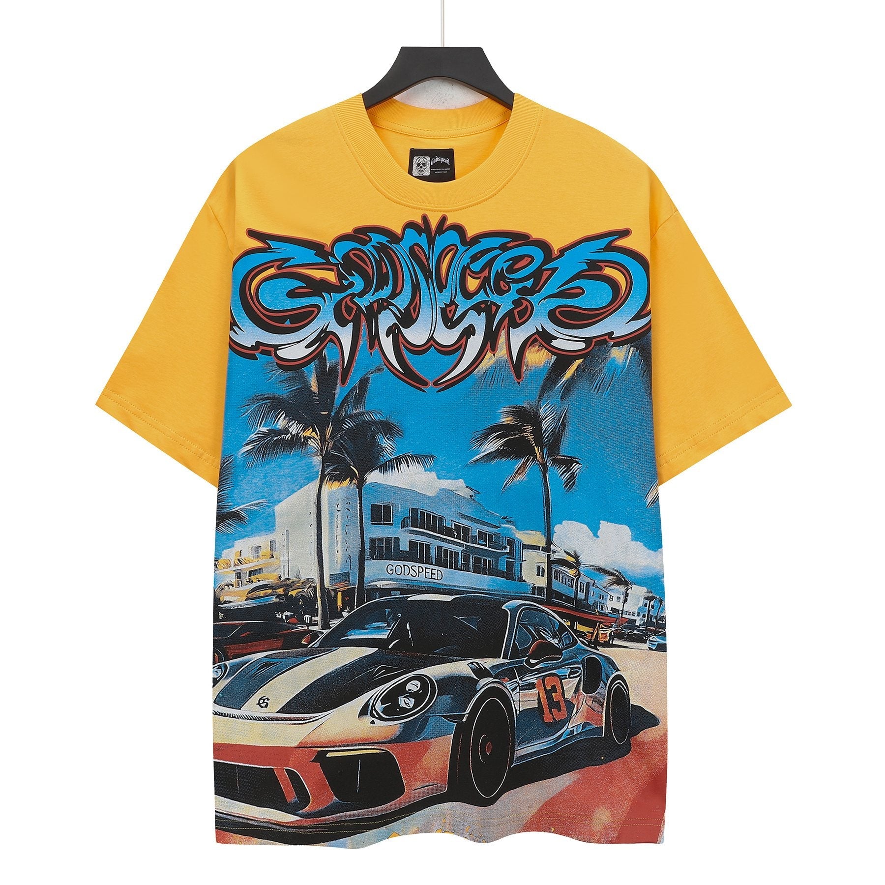 Godspeed Eye Sun Car Palm Graphic T-Shirt — hero