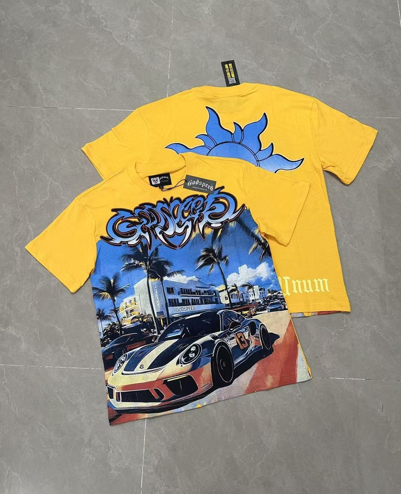 Godspeed Eye Sun Car Palm Graphic T-Shirt — context