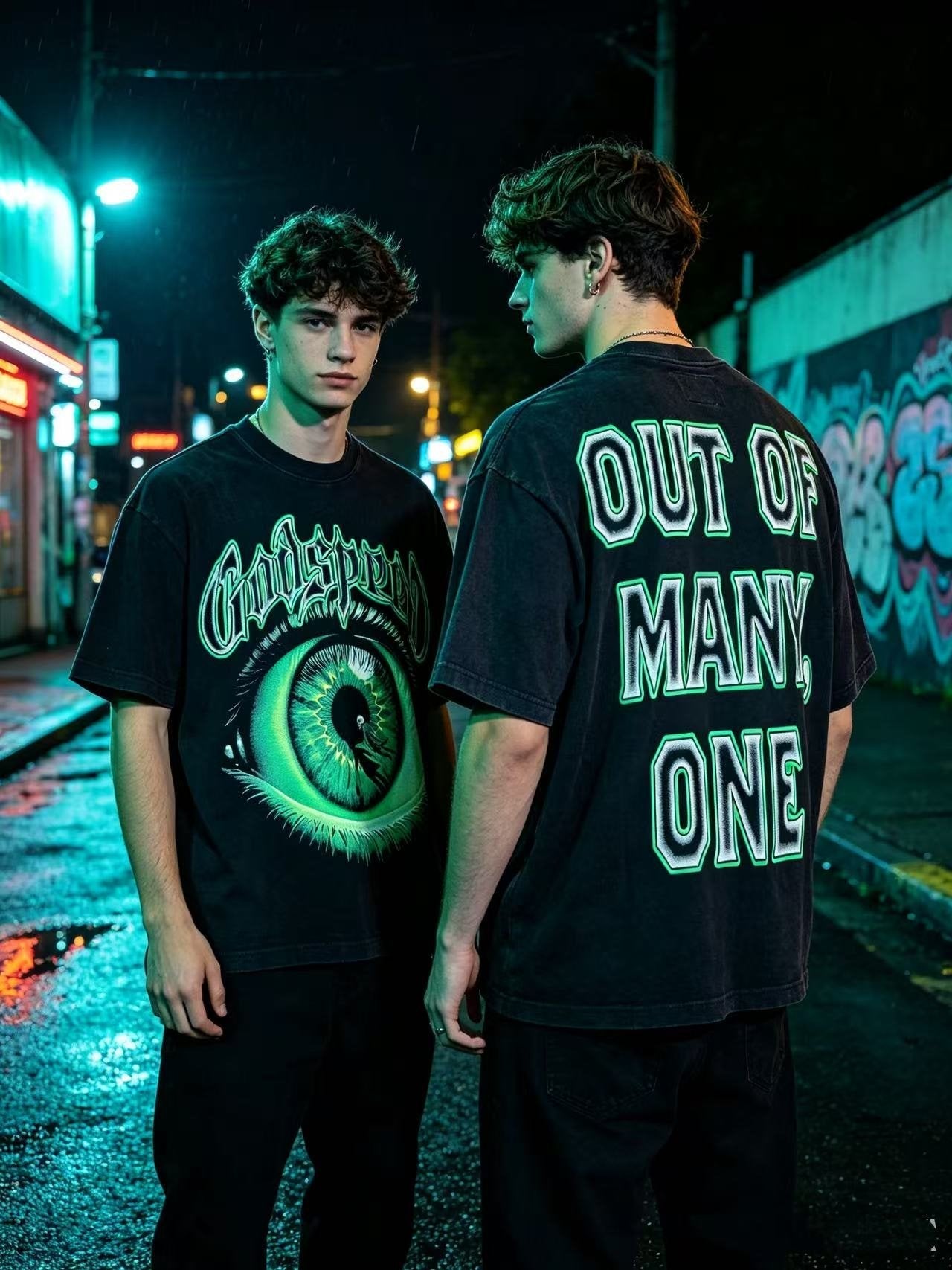 Godspeed Out of Many One Eye Graphic T-Shirt — context
