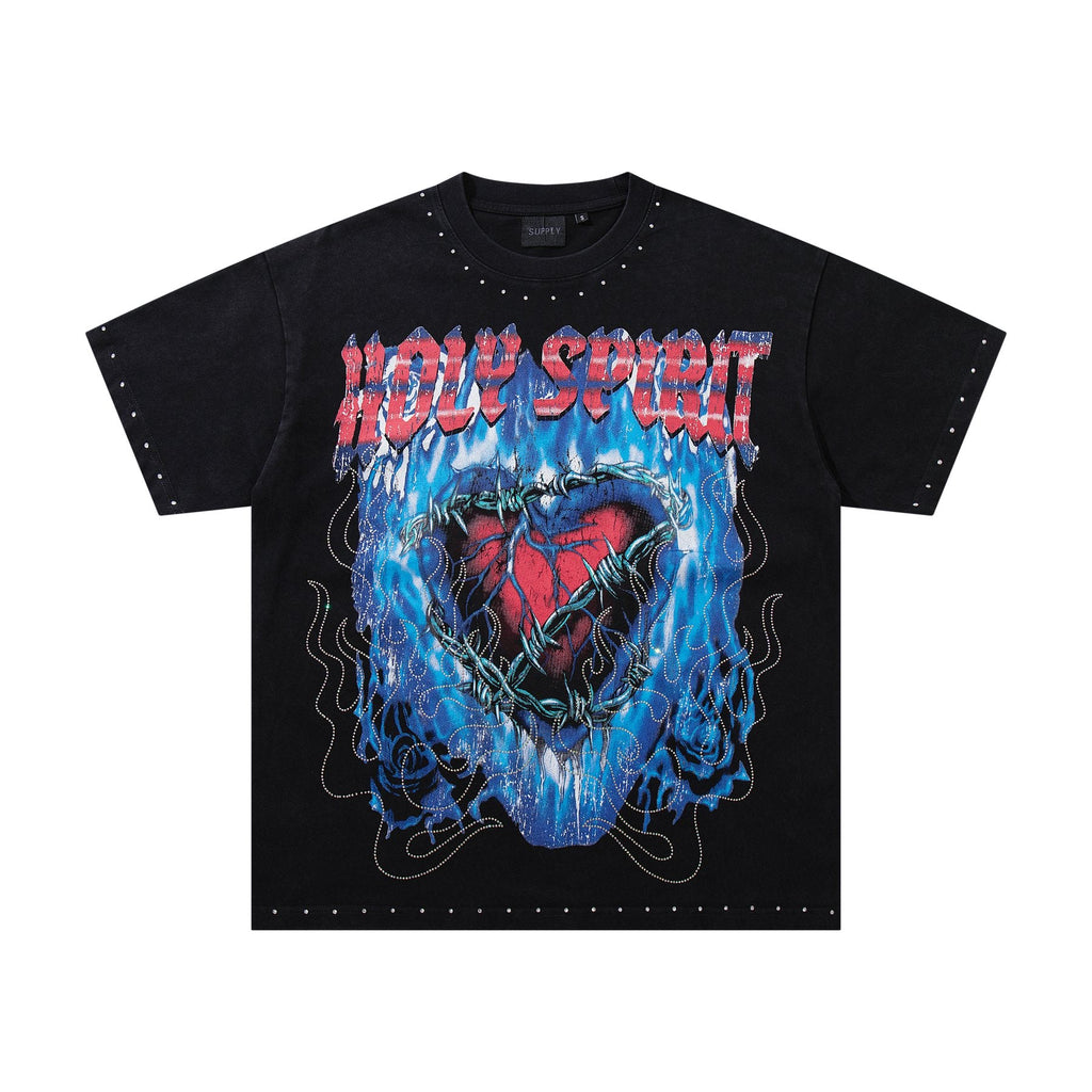 SUPPLY TEE Holy Spirit Rhinestone Graphic T-Shirt — hero