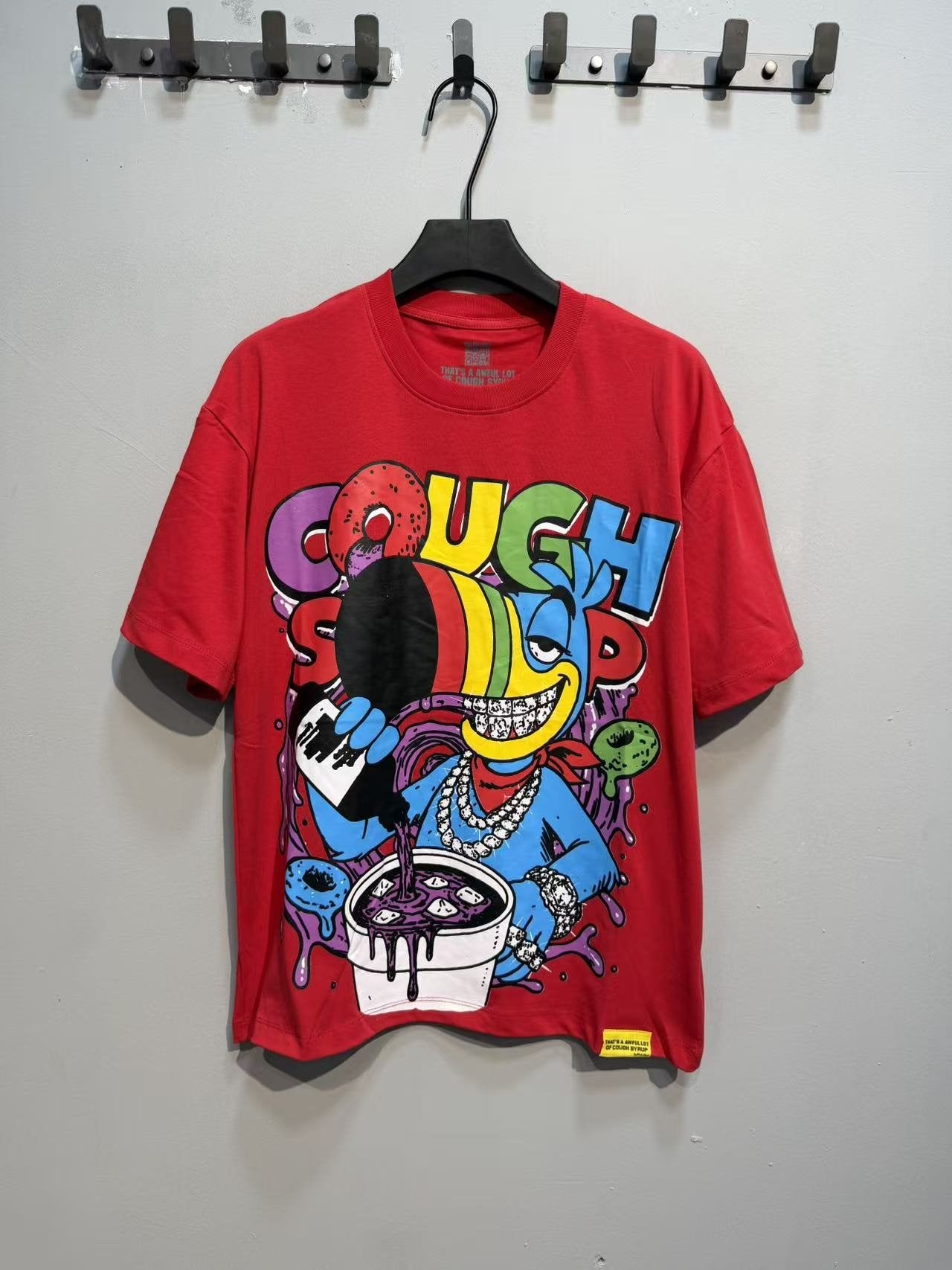 THAT'S A AWFUL LOT OF COUGH SYRUP Cartoon Graphic T-Shirt — front