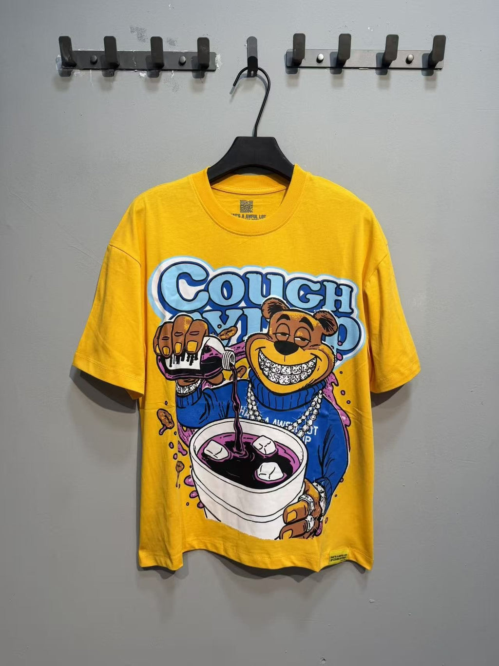 THAT'S A AWFUL LOT OF COUGH SYRUP Cartoon Graphic T-Shirt — front