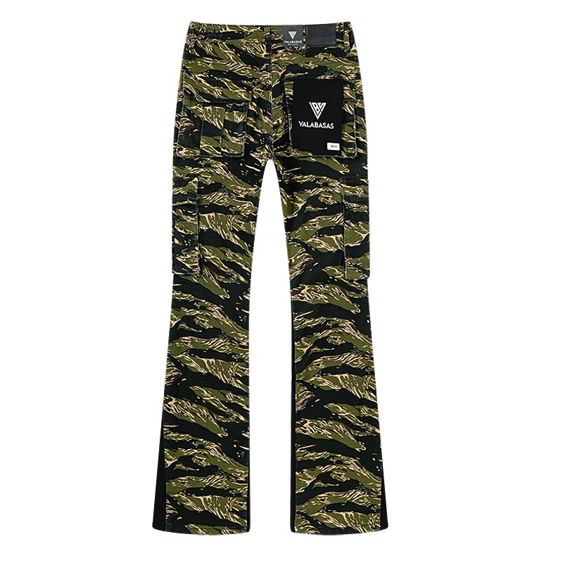 VALABASAS Camo Flared Cargo Pants — back