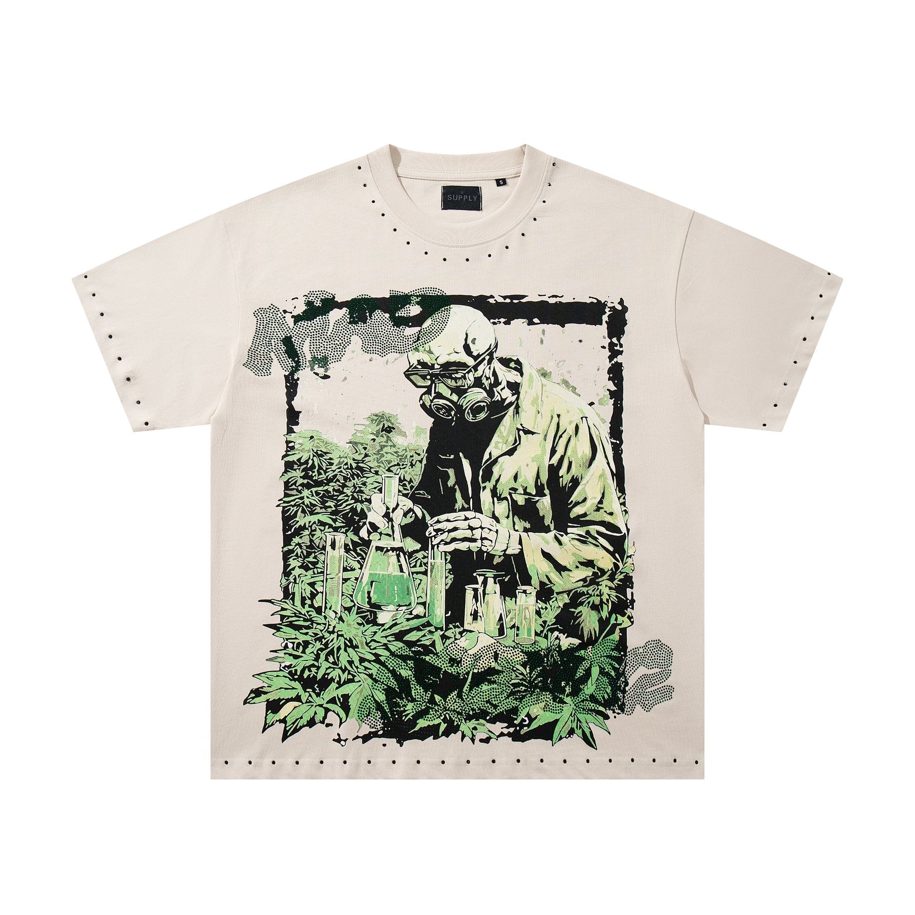 SUPPLY TEE Scientist Lab Studded Graphic T-Shirt — front