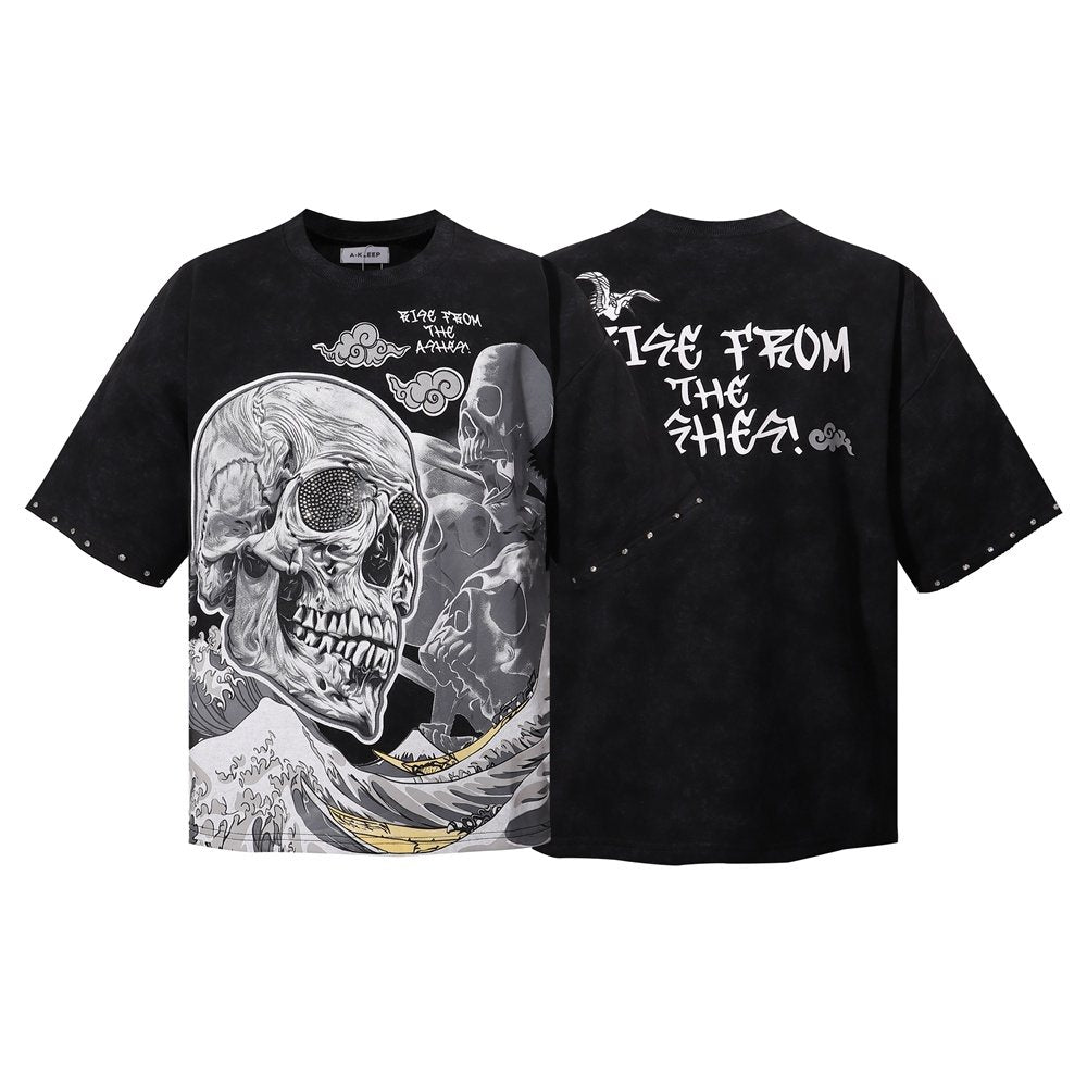 KLEEP 2005 Rise From the Ashes Skull Graphic T-Shirt — hero