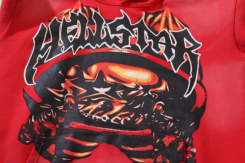 Hellstar Fiery Star Graphic Pullover Hoodie — detail