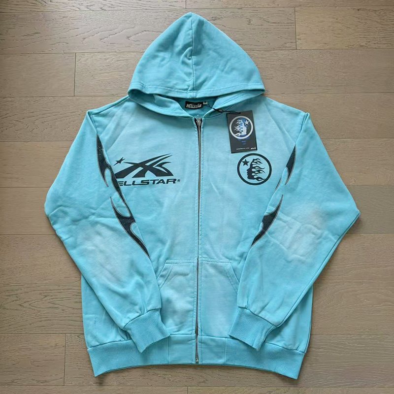 Hellstar Flame-Head Full-Zip Graphic Hoodie — context