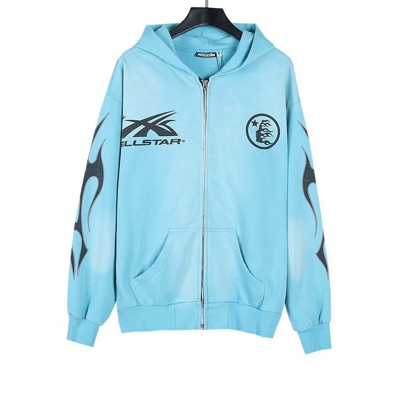 Hellstar Flame-Head Full-Zip Graphic Hoodie — hero