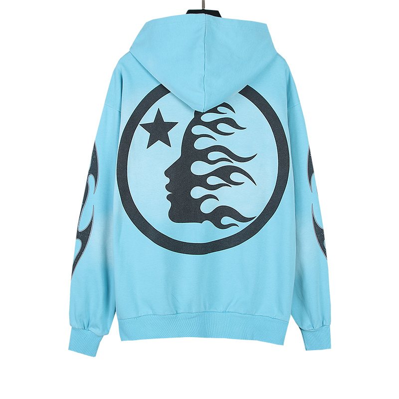 Hellstar Flame-Head Full-Zip Graphic Hoodie — back