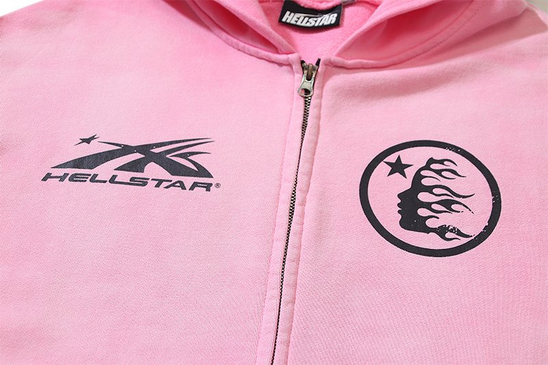 Hellstar Flame-Head Full-Zip Graphic Hoodie — detail