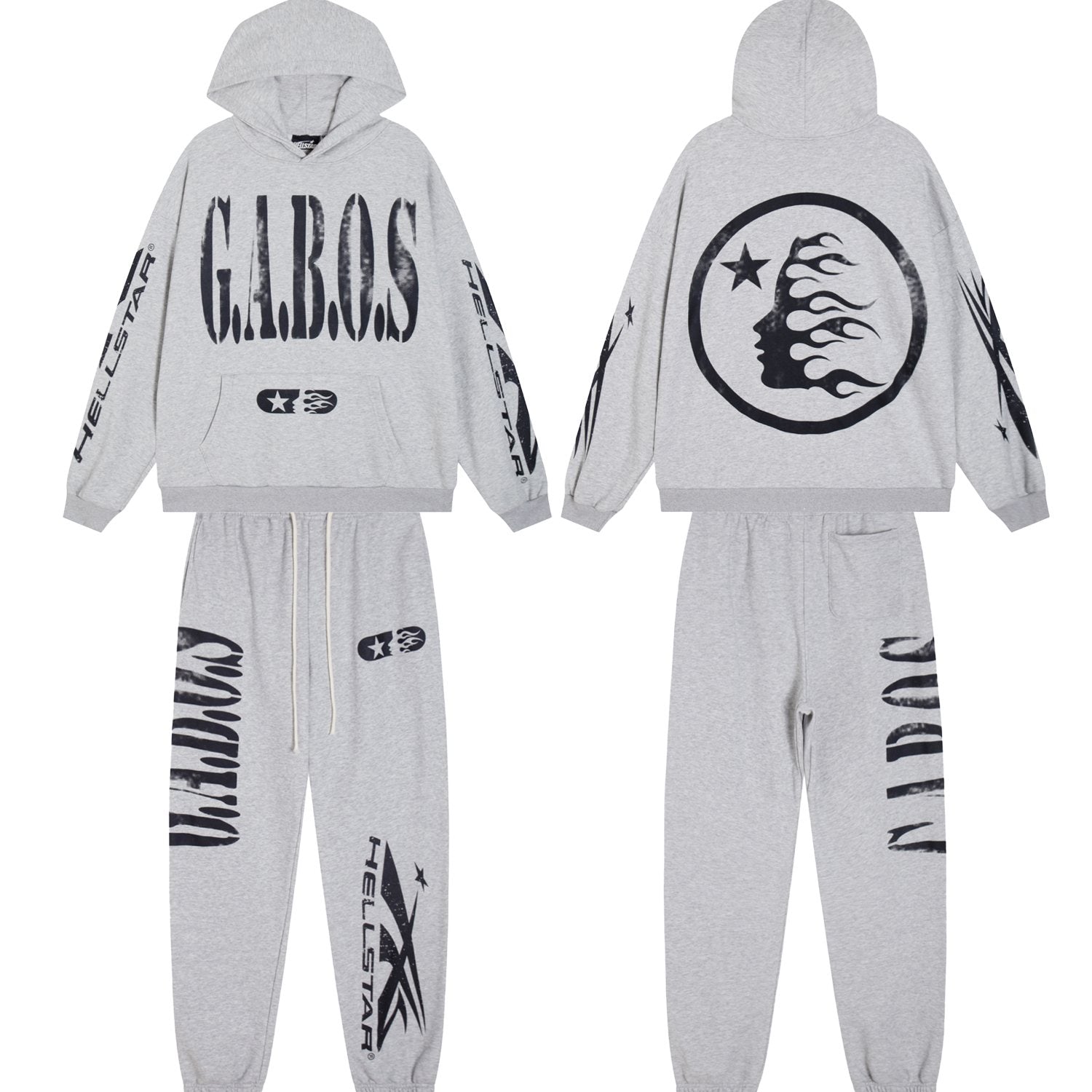 Hellstar G.A.B.O.S Flame Graphic Hoodie & Pants Set — hero
