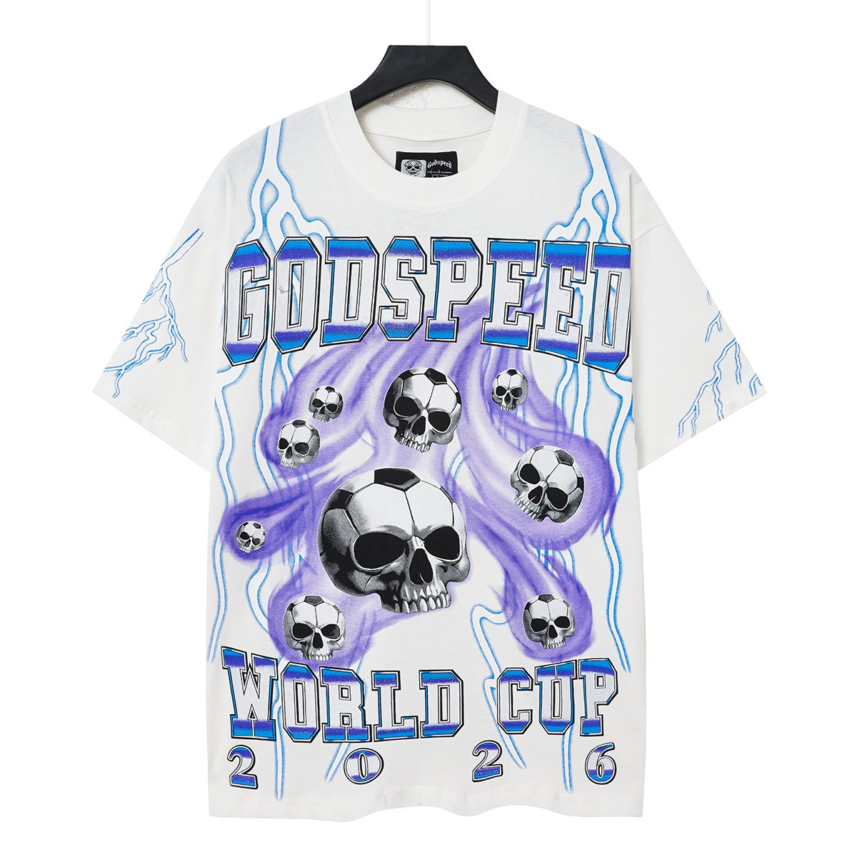 Godspeed World Cup 2026 Skull Soccer Graphic T-Shirt — hero
